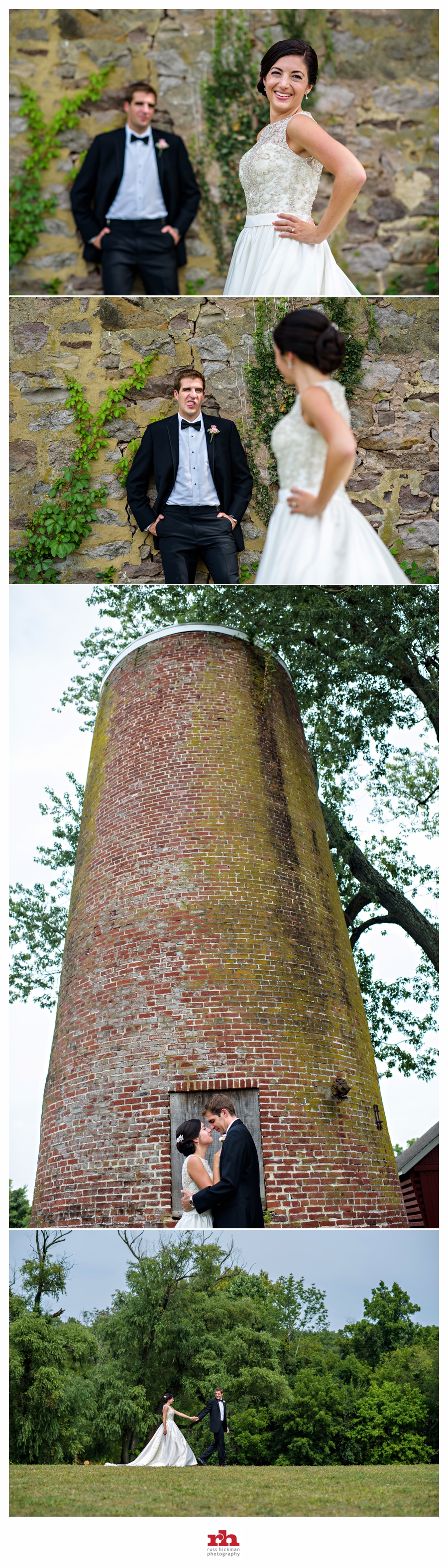 Portraits of a Wedding Couple in front of a silo at The Manor House at Prophecy Creek Park.